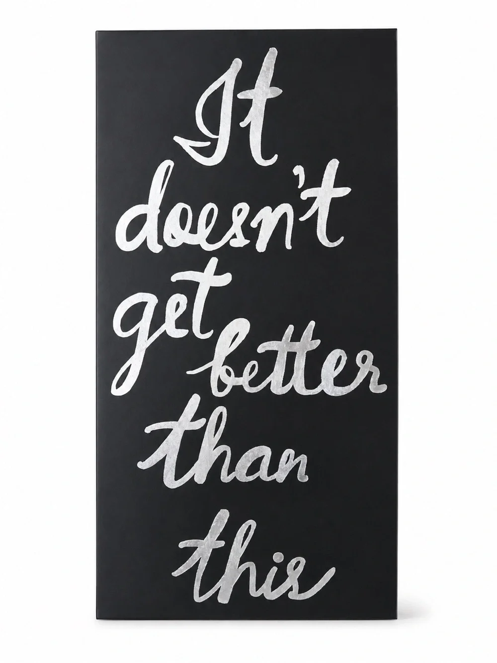 Motivational Script Wall Art - Black and Silver